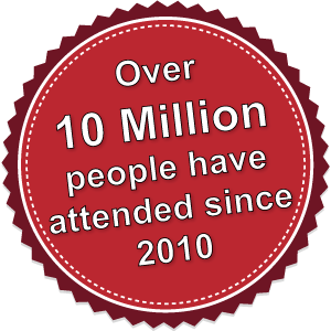 Over 6 million people have attended since 2010